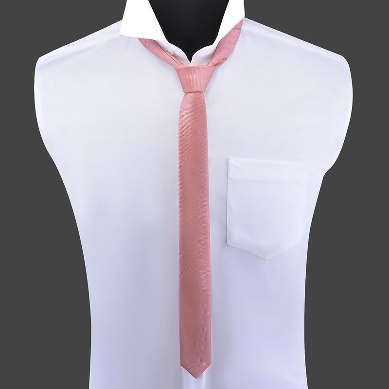 Branduce Men's Skinny Ties Solid Color Formal Neckties 1.58" (4CM) Slim Ties For Men - Image 2